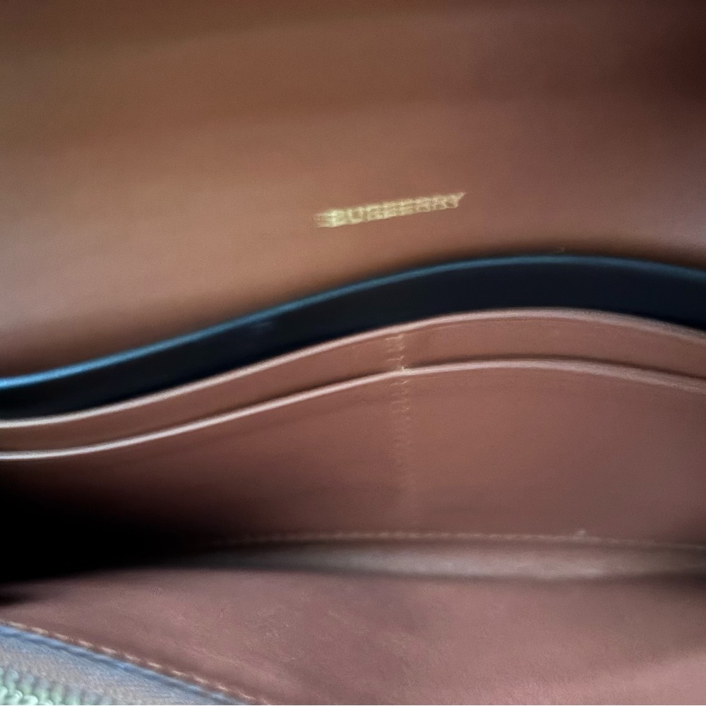 Burberry Authentic Monogram Stripe Brown Coated Canvas Continental Wallet - Picture 7 of 11